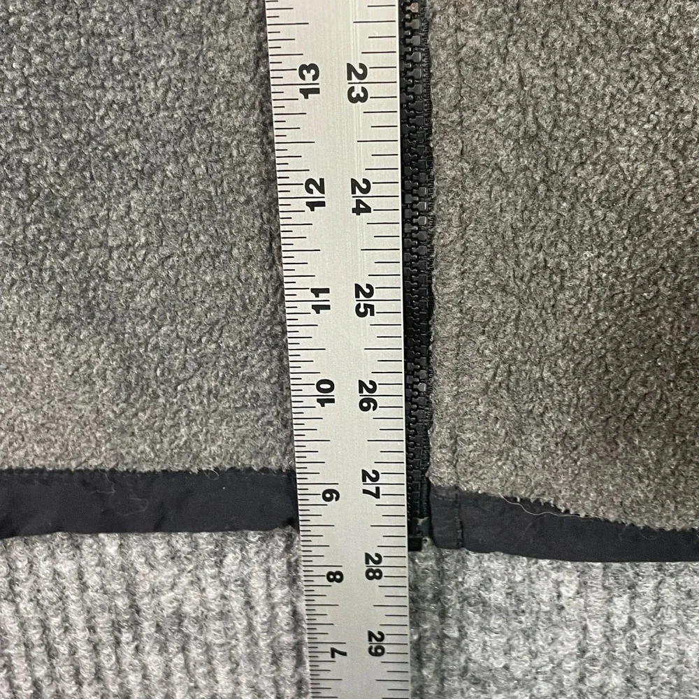 The North Face Denali Jacket Mens L Gray Black Polartec Fleece Full Zip Coat